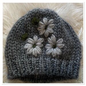 Gelso Bianco Alpaca Knit Beanie Hat Gray One Size